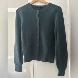 J. Crew Women's Merino Wool Deep Green Cardigan